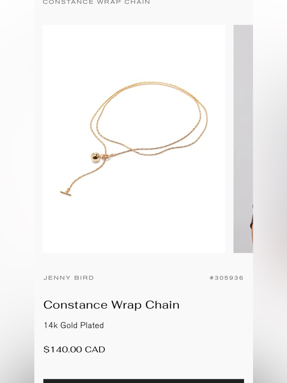 Jenny bird Gold Wrap Chain Necklace